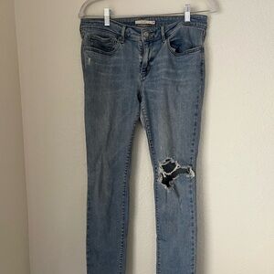 Levi's Blue Skinny Jeans Distressed Knee